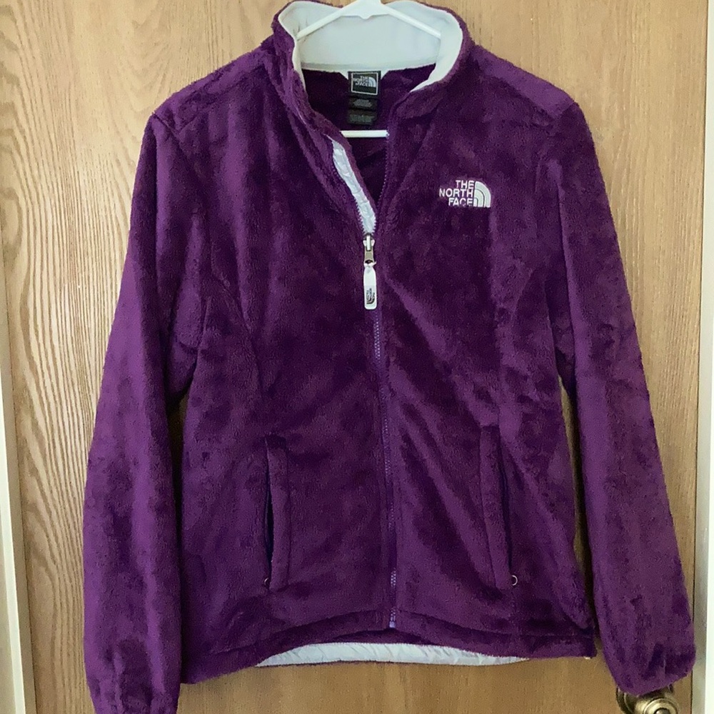 Women’s North Face fleece full zip jacket purple